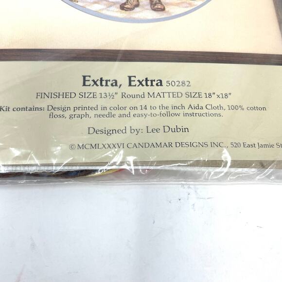 Something Special Counted Cross Stitch Kit “Extra,Extra”#50282 Vintage 1986 NEW - Picture 12 of 12